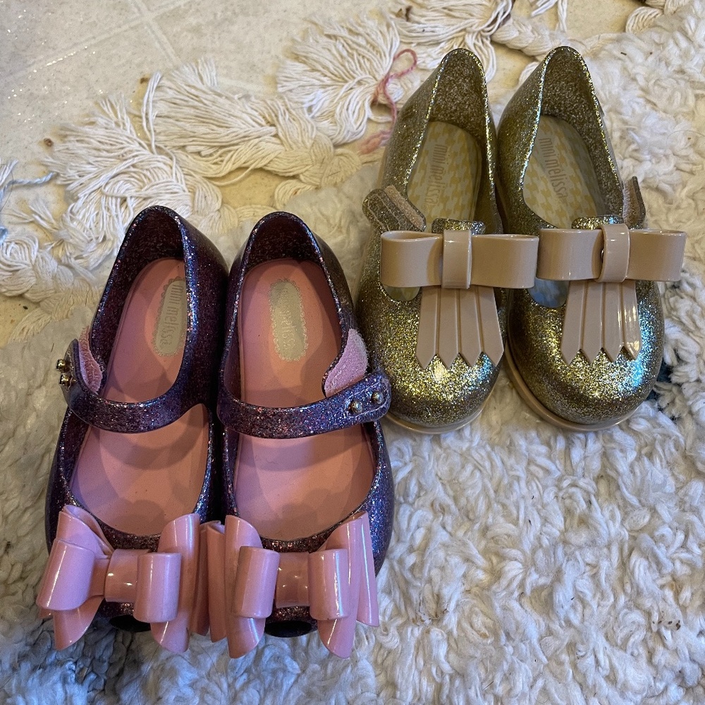 Mini Melissa toddler size 7 shoes - previously worn - Ultragirl and Mary Janes